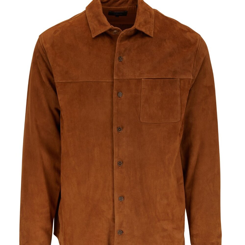 Vince Tobacco Suede Shirt Jacket